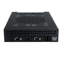 Load image into Gallery viewer, 2-Bay M.2 NVMe SSD PCIe 4.0 Mobile Rack Enclosure for External 5.25" Drive Bay (2x SlimSAS SFF-8654 4i)