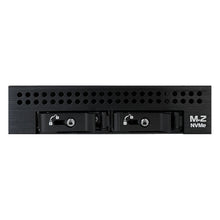 Load image into Gallery viewer, 2-Bay M.2 NVMe SSD PCIe 4.0 Mobile Rack Enclosure for External 5.25" Drive Bay (2x SlimSAS SFF-8654 4i)