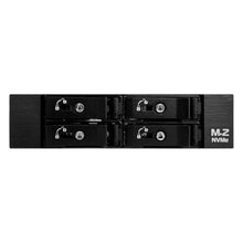 Load image into Gallery viewer, 4-Bay M.2 NVMe SSD PCIe 4.0 Mobile Rack Enclosure for External 5.25" Drive Bay (4x SlimSAS SFF-8654 4i)