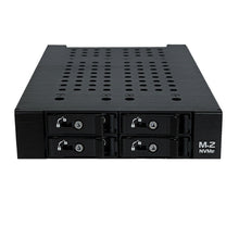 Load image into Gallery viewer, 4-Bay M.2 NVMe SSD PCIe 4.0 Mobile Rack Enclosure for External 5.25" Drive Bay (4x SlimSAS SFF-8654 4i)