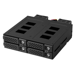 4-Bay U.2 NVMe SSD PCIe 4.0 Mobile Rack Enclosure for External 5.25" Drive Bay (4x OCuLink SFF-8612 4i)